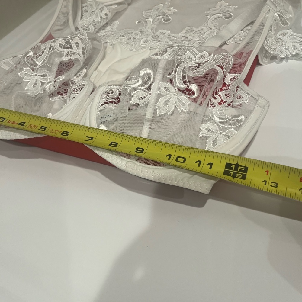 Simone Perele White Lace bra and Matching Brief bra 36 C panties L - Picture 14 of 14